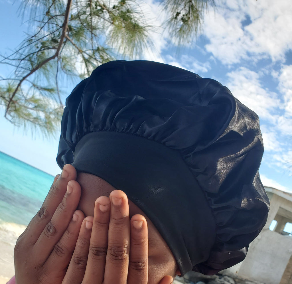 Wide Brimmed Satin Sleep Cap