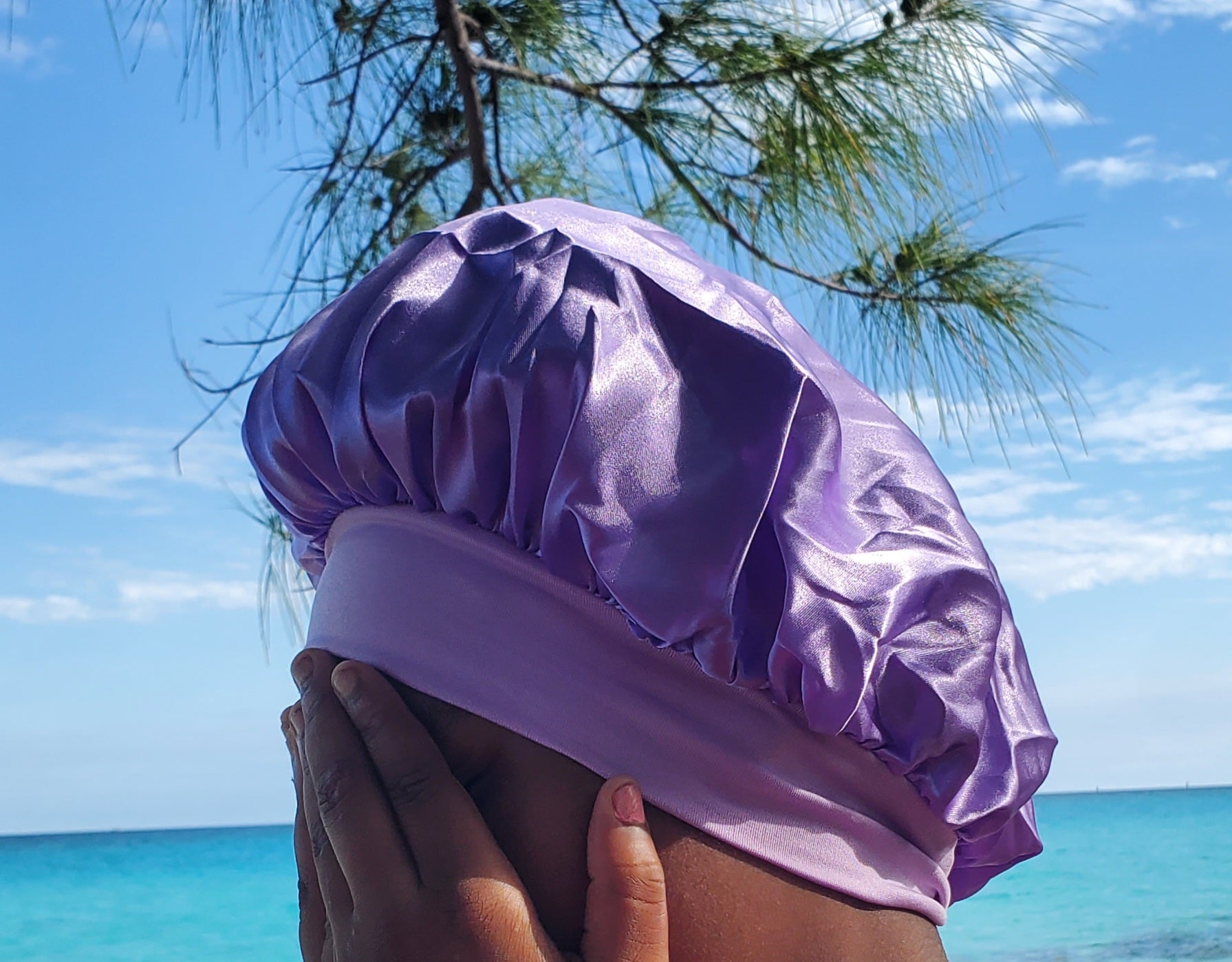 Wide Brimmed Satin Sleep Cap