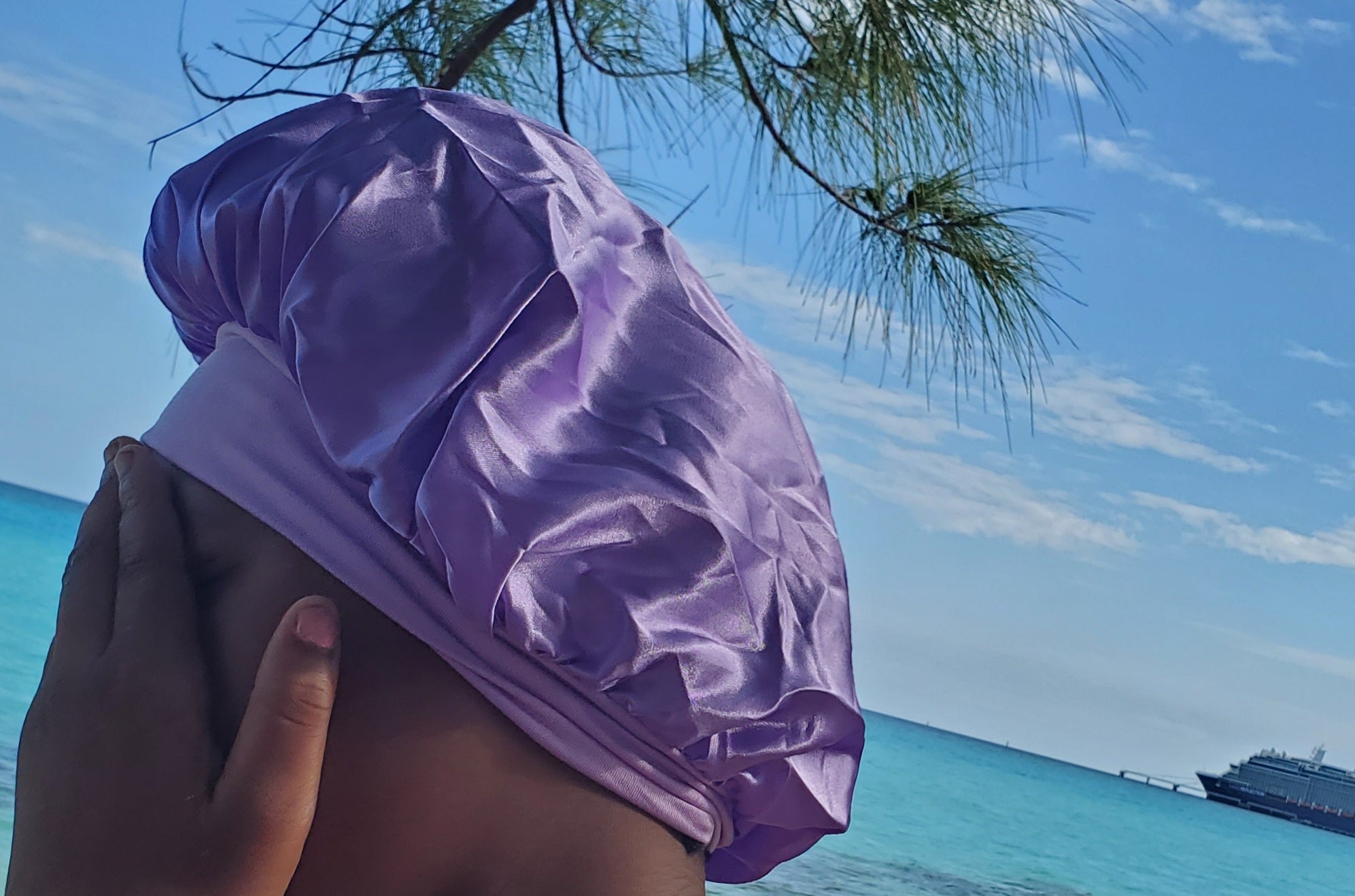 Wide Brimmed Satin Sleep Cap