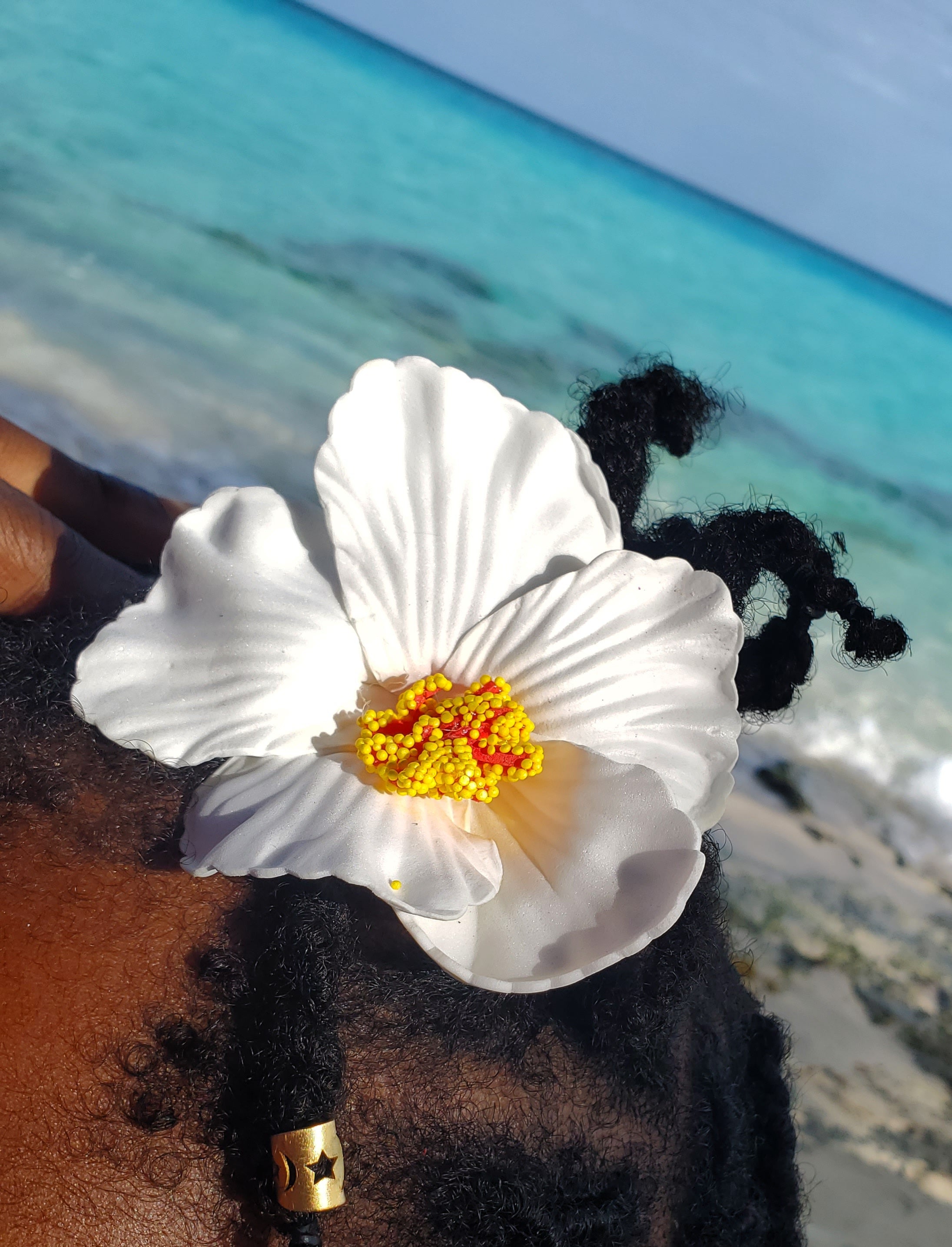 Boho Hibiscus Flower Clips