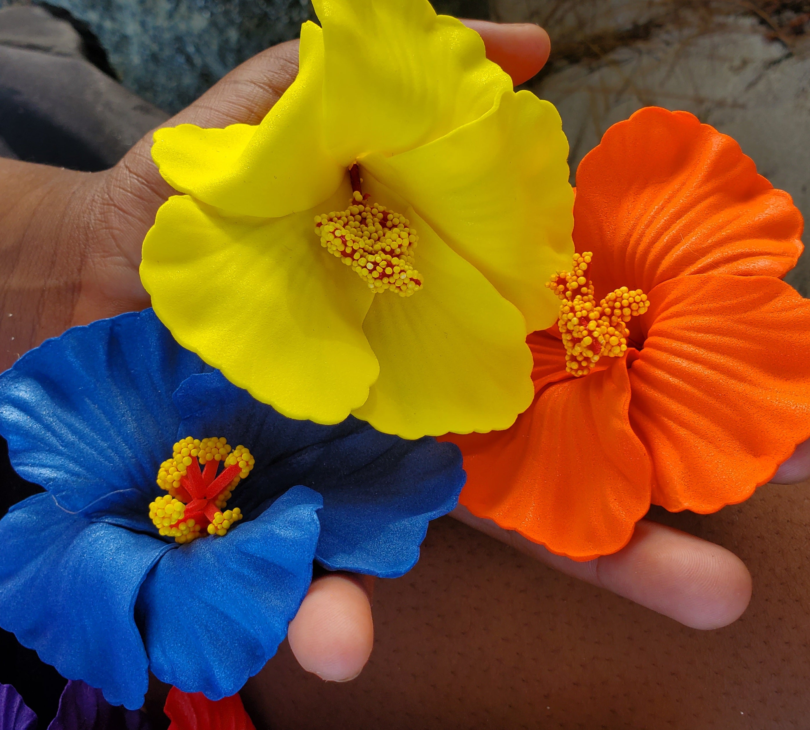 Boho Hibiscus Flower Clips