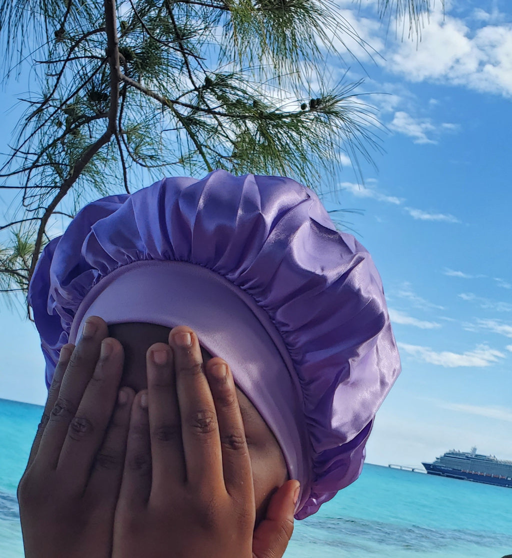 Wide Brimmed Satin Sleep Cap