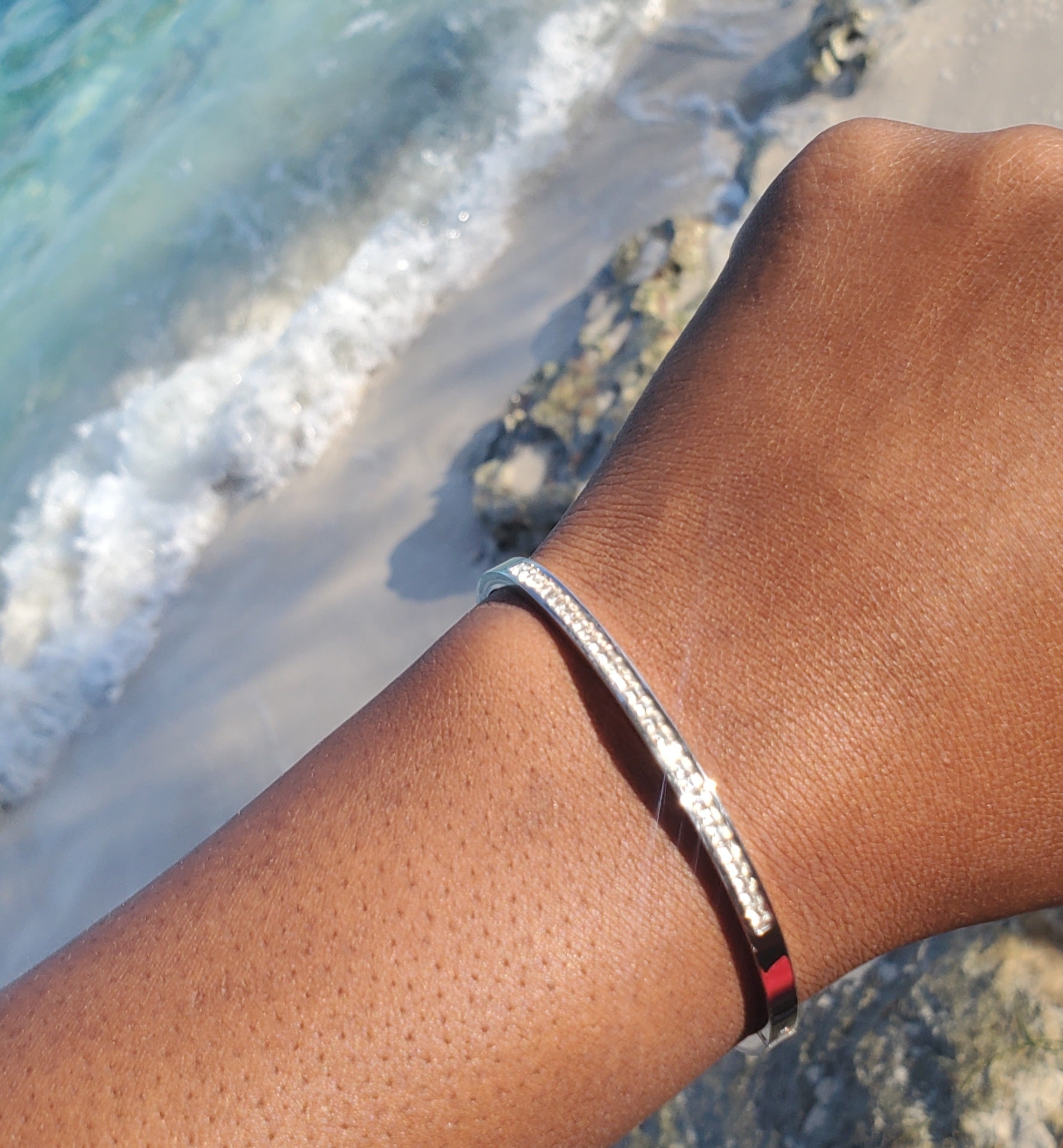Elegant Crystal Silver Bracelet