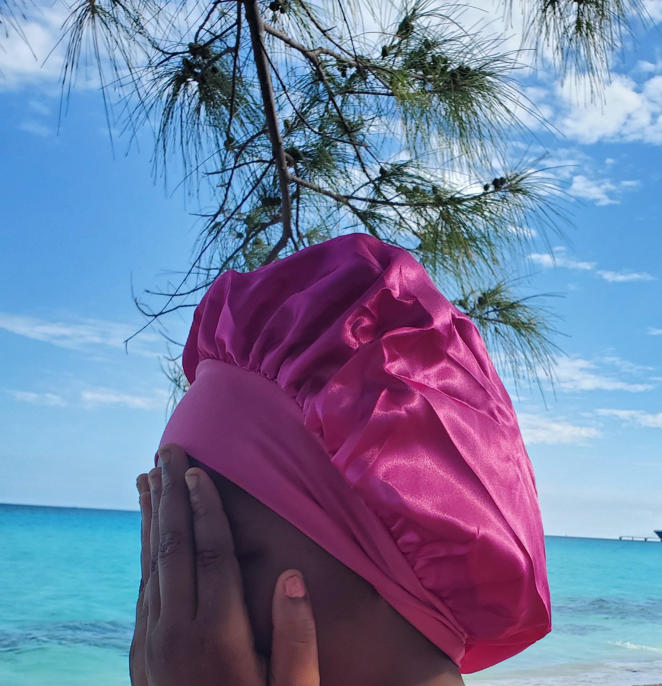 Wide Brimmed Satin Sleep Cap