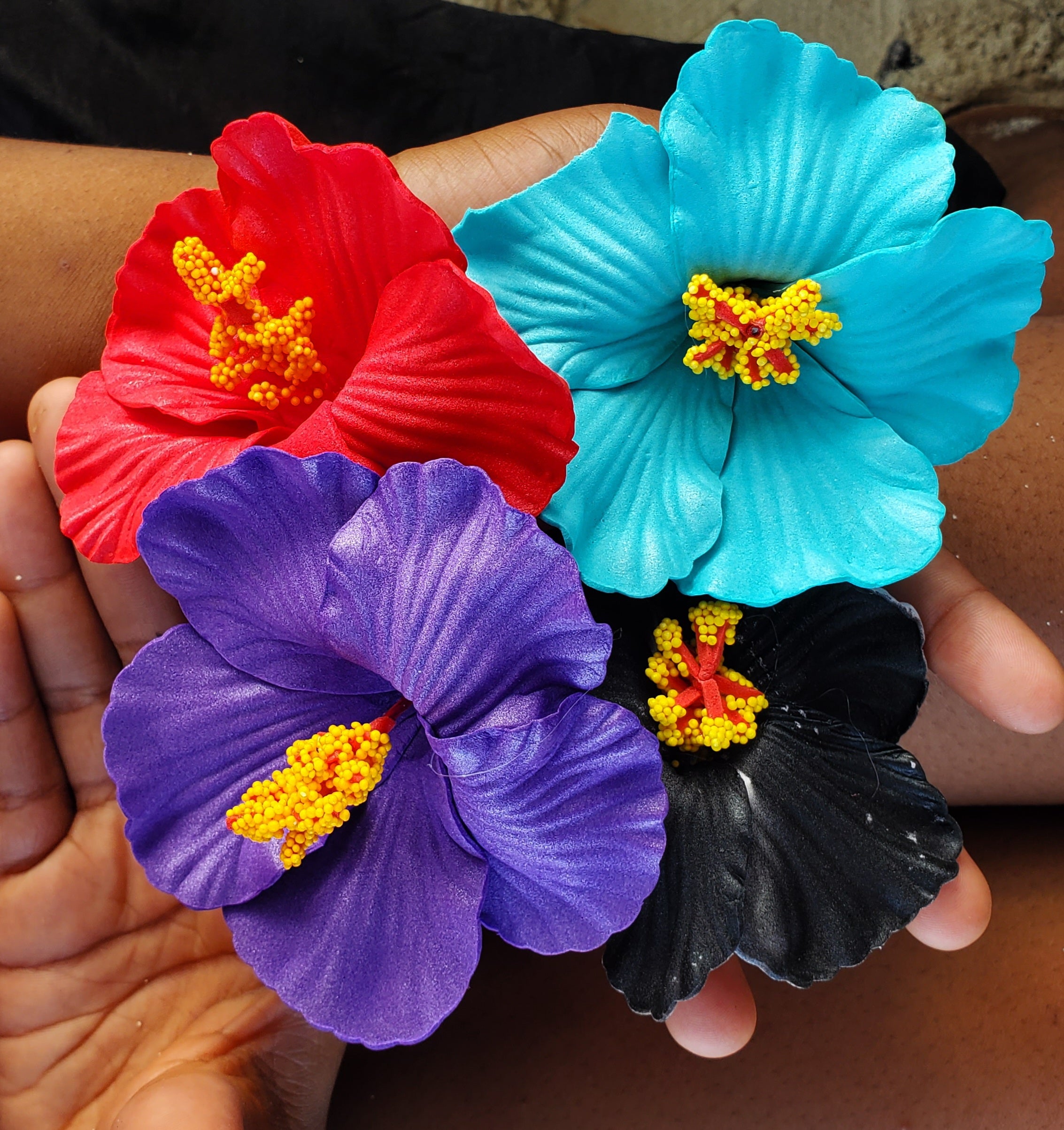 Boho Hibiscus Flower Clips