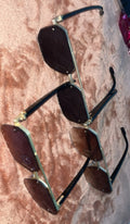 Metal Half Frame Fashion Glasses